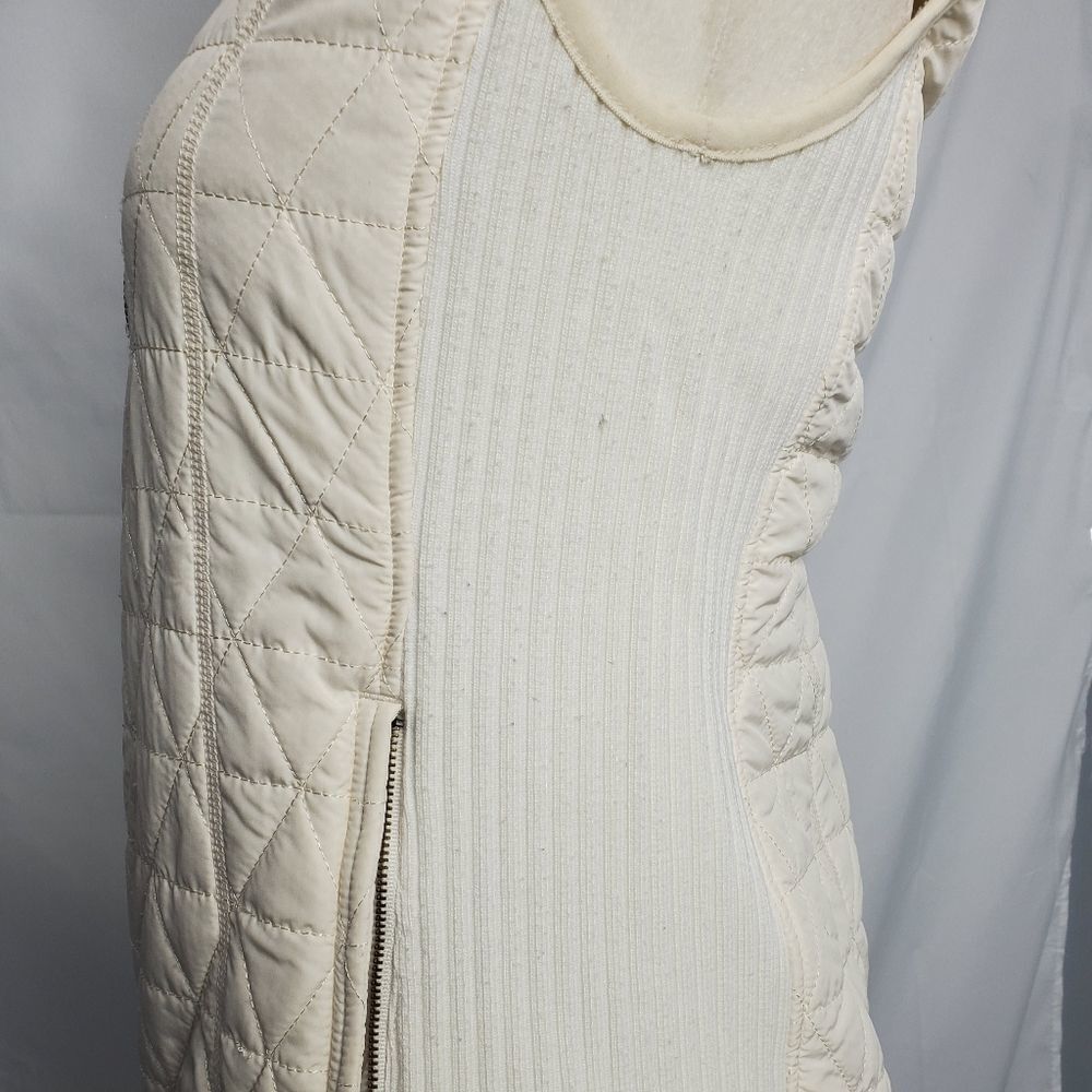 PRANA white vest quilted winter diva polyester sherpa lining S - Picture 5 of 14